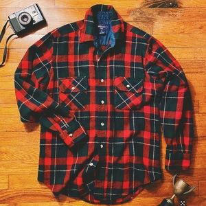 Vintage Plaid Button Up Over Shirt